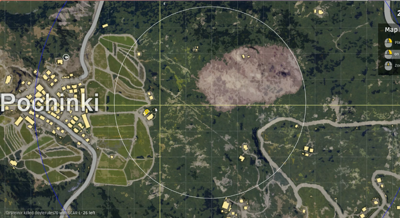 As the play area gets smaller, the blue circle will do more and more damageBe wary of supply drops